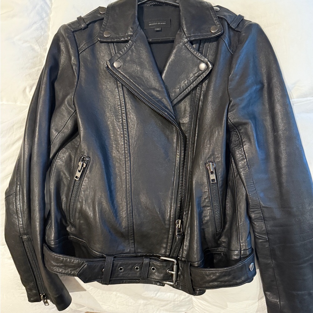 Mackage Black Leather Biker Jacket
